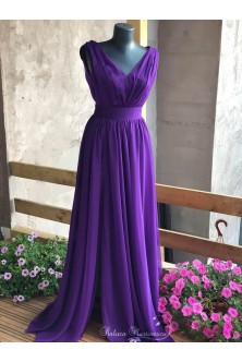 Rochie cu bust fronsat, din voal UltraViolet